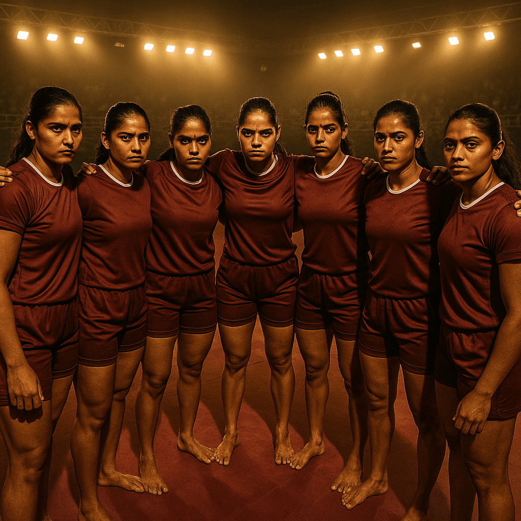 Kabaddi team solidarity on the mat